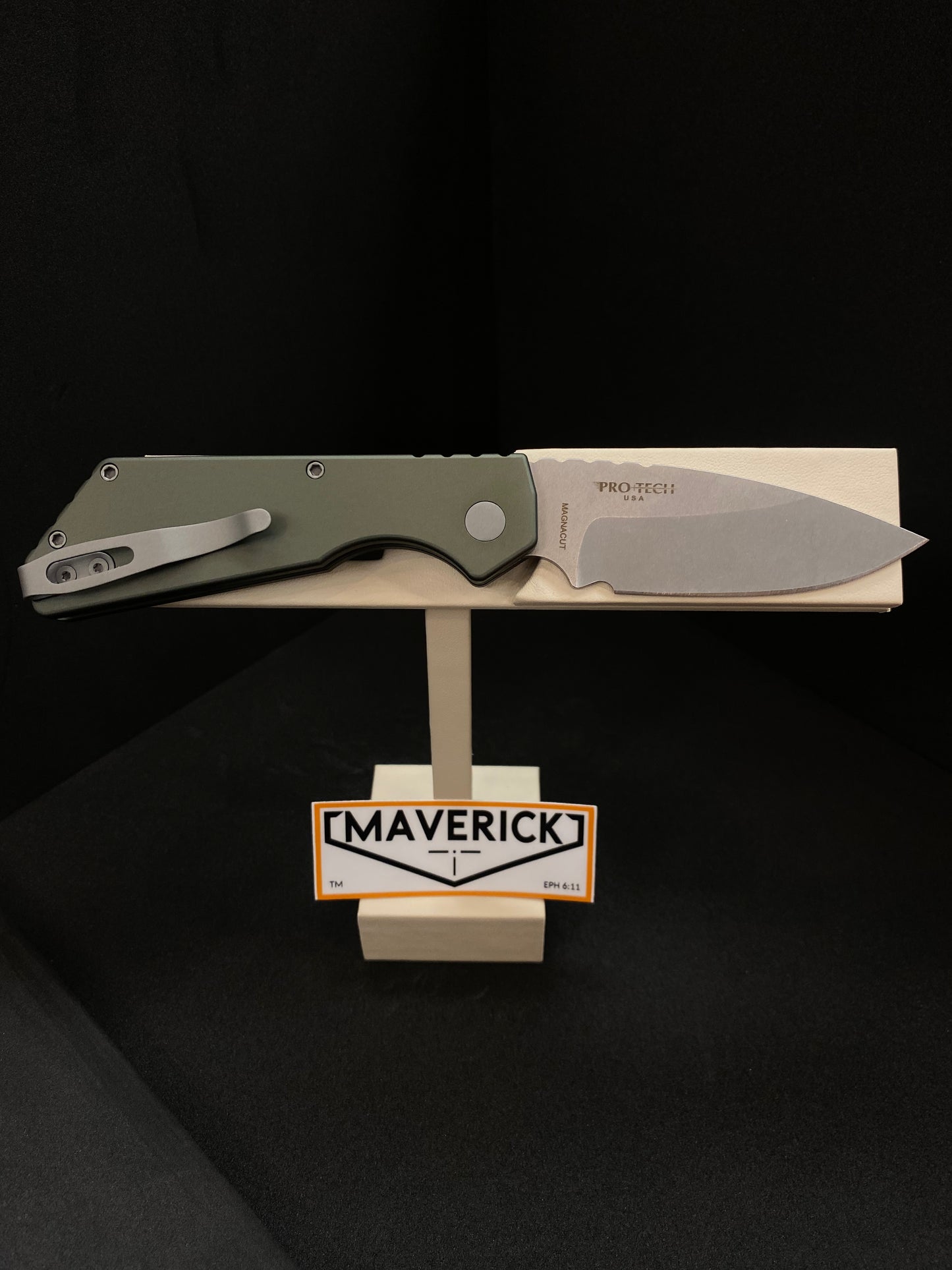 Pro-Tech Strider PT+ - Green Aluminum Handle, Stonewash Blade