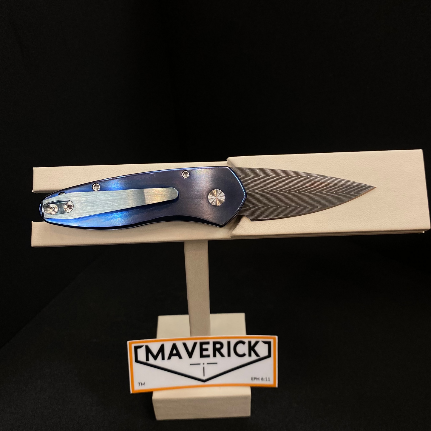 Pro-Tech Sprint Custom - Titanium / Abalone Handle, Damascus Blade