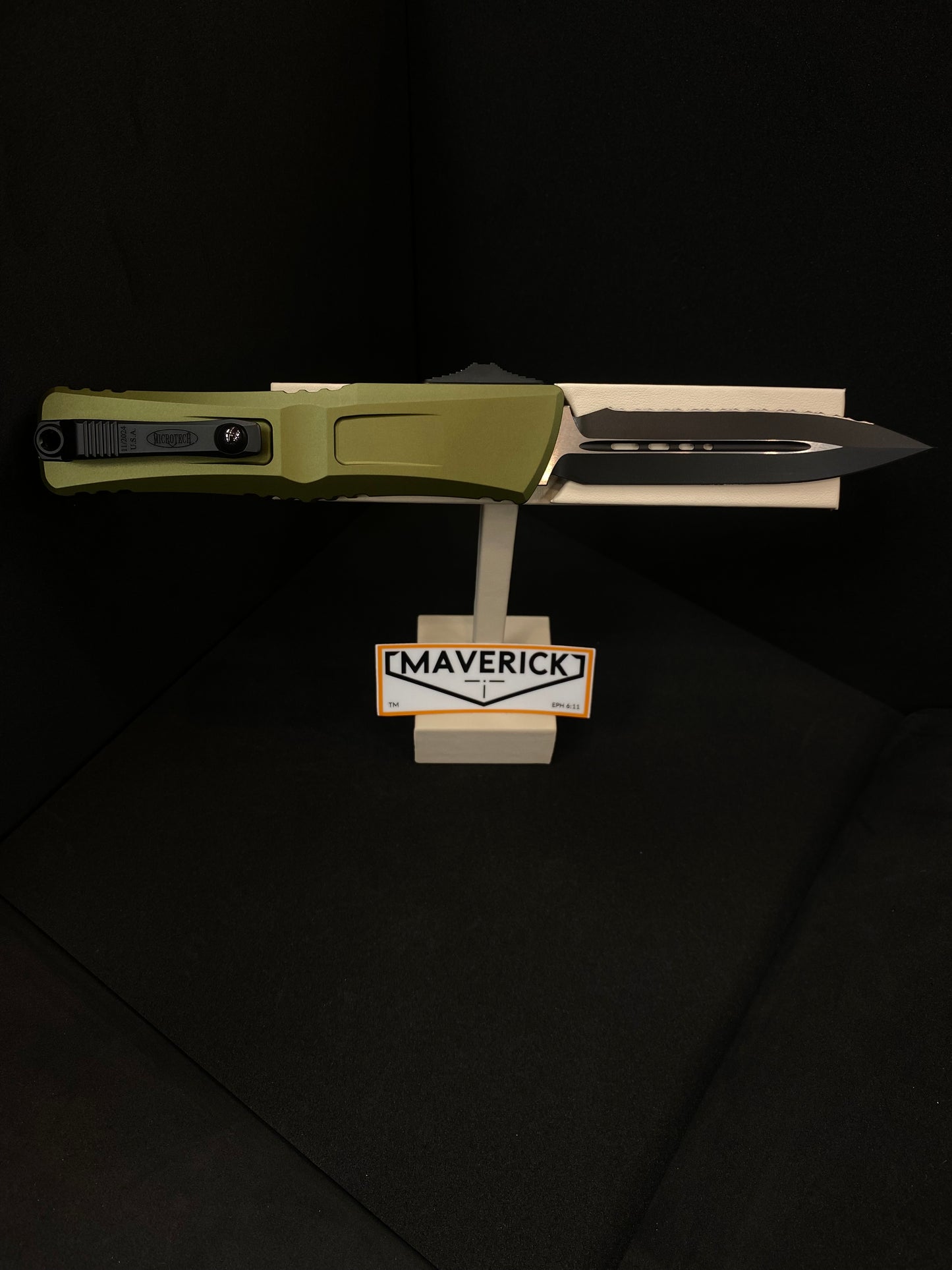 Microtech Combat Troodon - D/E Gen III Black Blade, OD Green F/S