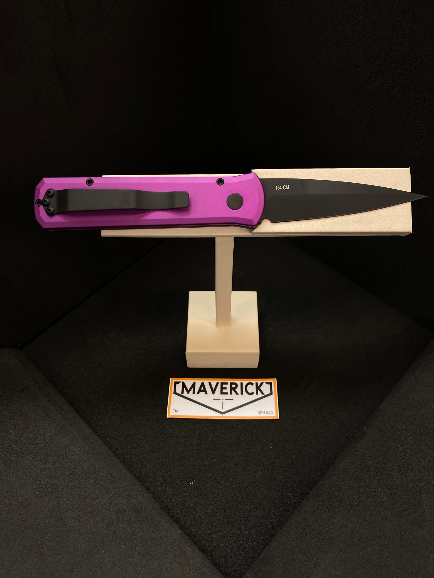 Pro-Tech Godson - Purple Handle, Black Blade