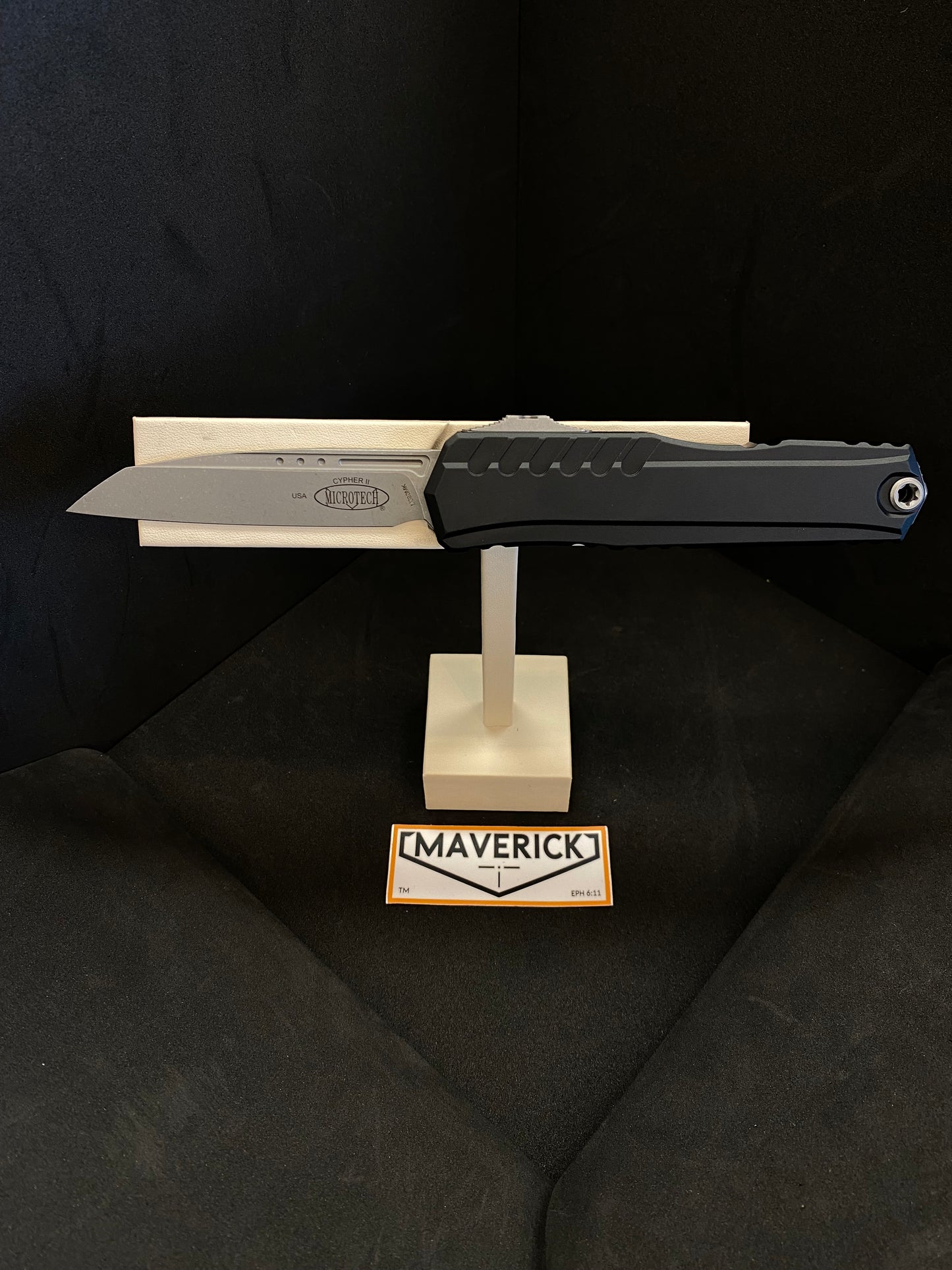 Microtech Cypher II - S/E Apocalyptic Standard Blade Black Handle