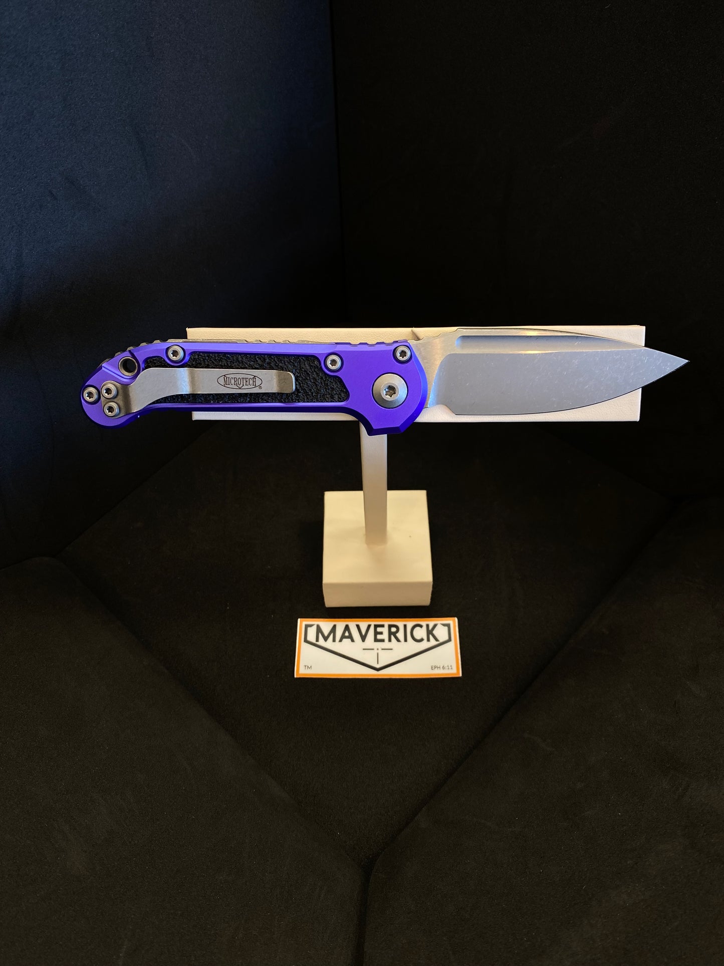 Microtech L.U.D.T - S/E Gen III Apocalyptic Standard Blade Purple Handle