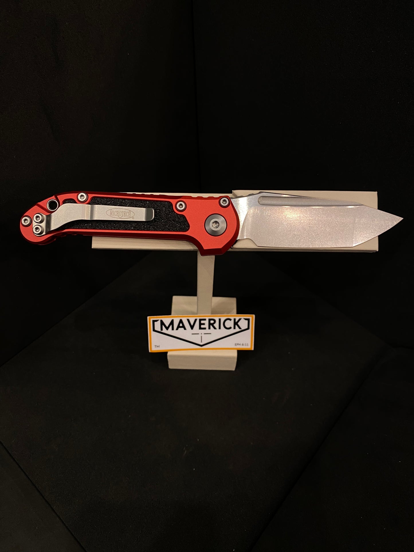 Microtech L.U.D.T - S/E Gen III Stonewash Standard Blade Red Handle