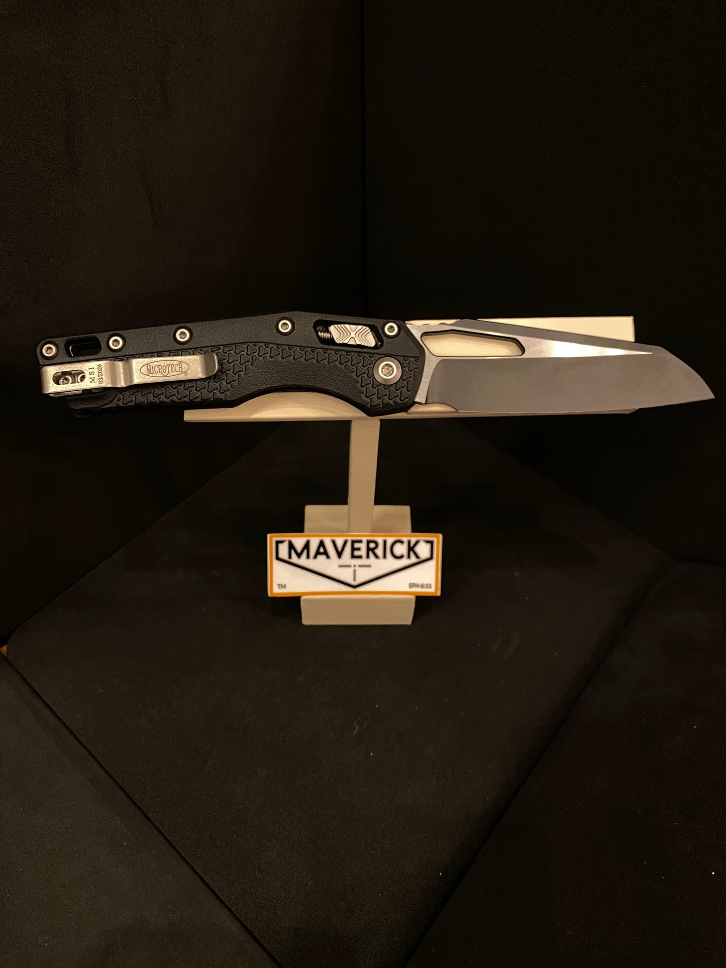 Microtech MSI - S/E Tri-Grip Standard Black Blade Polymer Black Handle