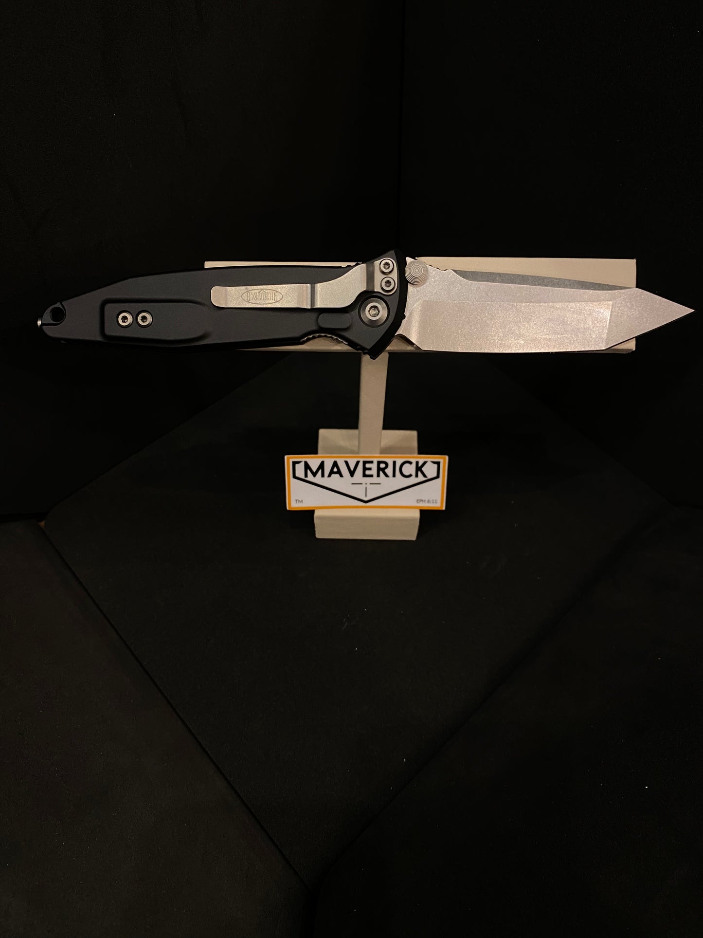 Microtech Socom Elite - T/E Stonewash Standard Blade Black Handle