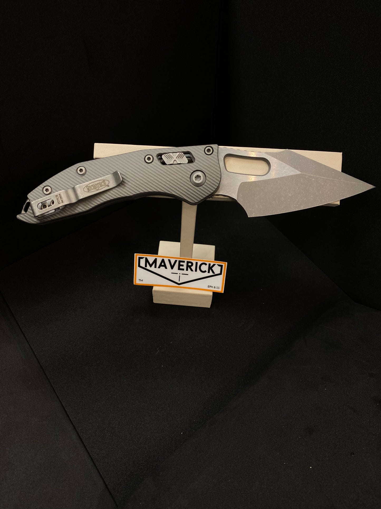 Microtech Stitch - RAM-LOK S/E Apocalyptic Standard Blade Fluted Natural Clear Handle