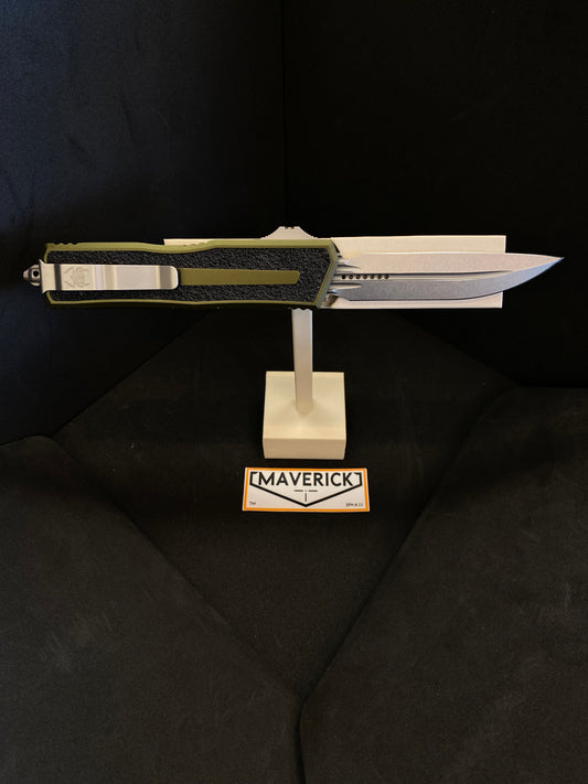 Microtech Scarab II - D/E-S Gen III Stonewash Standard Blade OD Green Handle