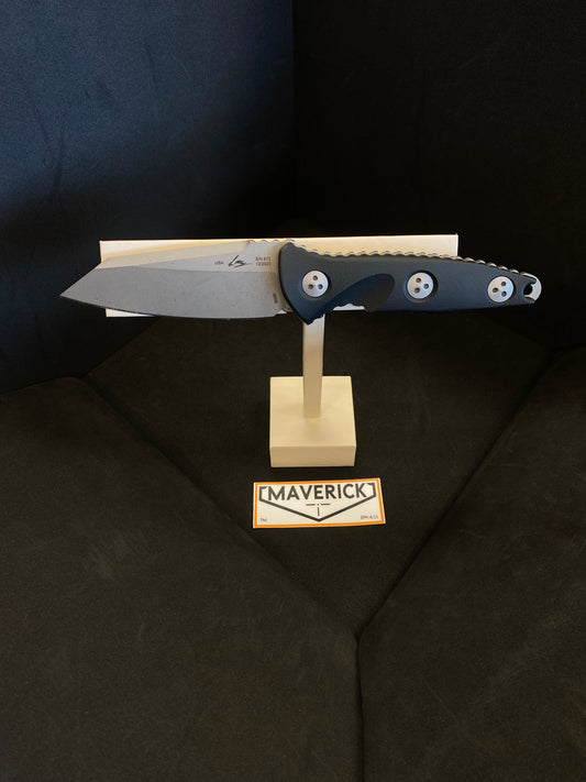 Microtech Socom Alpha Mini Warcom  - Apocalyptic Standard Blade Black Handle