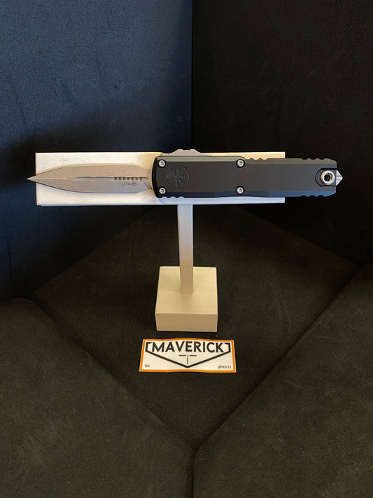 Microtech UTX-85 - D/E Gen III Stonewash Standard Blade Black Handle