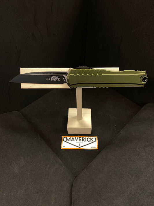 Microtech Cypher II - S/E Black Blade OD Green Handle