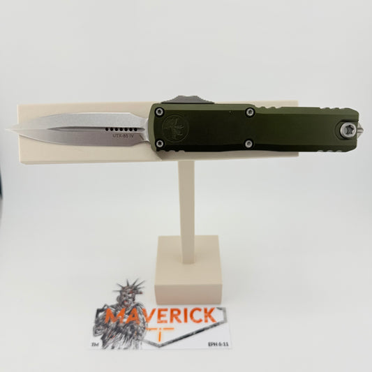 Microtech UTX-85 - D/E Gen IV Stonewash Standard Blade OD Green Handle