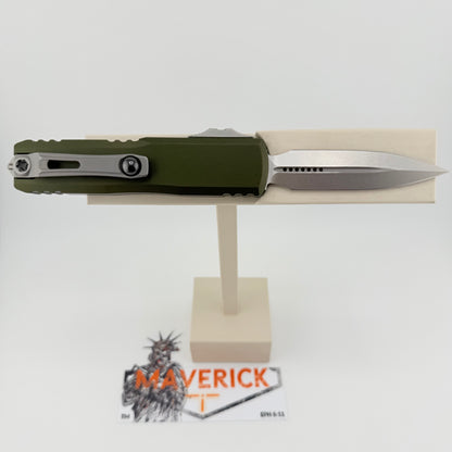 Microtech UTX-85 - D/E Gen IV Stonewash Standard Blade OD Green Handle