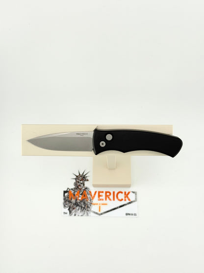 Pro-Tech Duke 2 - Black 6061 Aluminum Handle, Stonewash Magnacut Blade