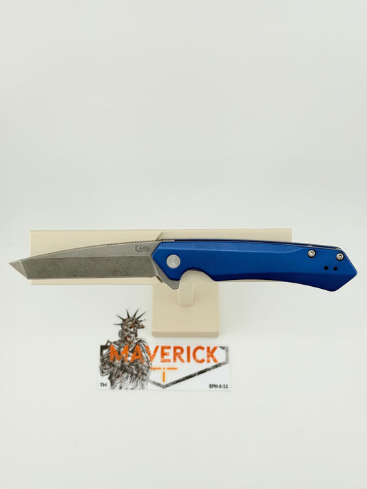 Case Kinzua - Blue Anodized Aluminum Tanto S35VN Steel