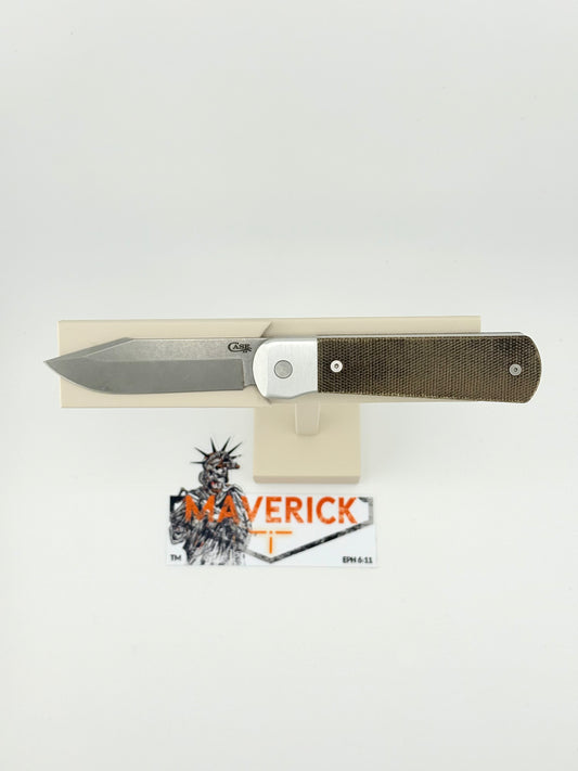 Case Longhouse - Revoindie Clear Anodized Aluminum OD Green Canvas Micarta CPM20-CV Steel