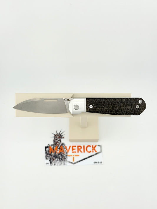 Case Highbanks - Revoindie Clear Anodized Aluminum Black Burlap Micarta CPM20-CV Steel