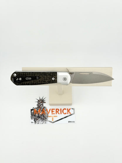 Case Highbanks - Revoindie Clear Anodized Aluminum Black Burlap Micarta CPM20-CV Steel