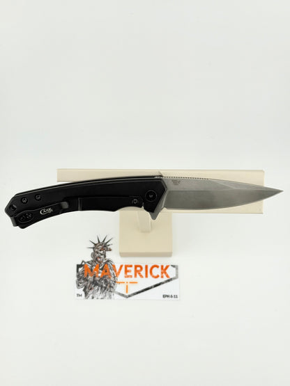Case Marilla - Black Anodized Aluminum W/ Walnut Wood Inlay S35VN Steel