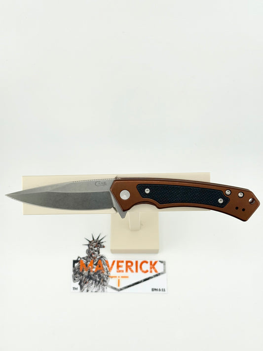 Case Marilla - Dark Brown Anodized Aluminum W/ Black G-10 Inlay S35VN Steel