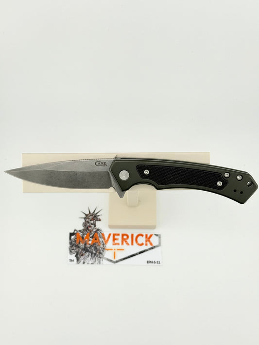 Case Marilla - OD Green Anodized Aluminum W/ Black G-10 Inlay S35VN Steel