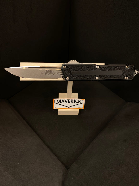 Microtech Scarab II - S/E Gen III Stonewash Standard Blade Black Handle
