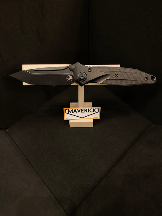 Microtech Socom Bravo - T/E DLC Standard Blade DLC Hardware Carbon Fiber Scales DLC Titanium Handle
