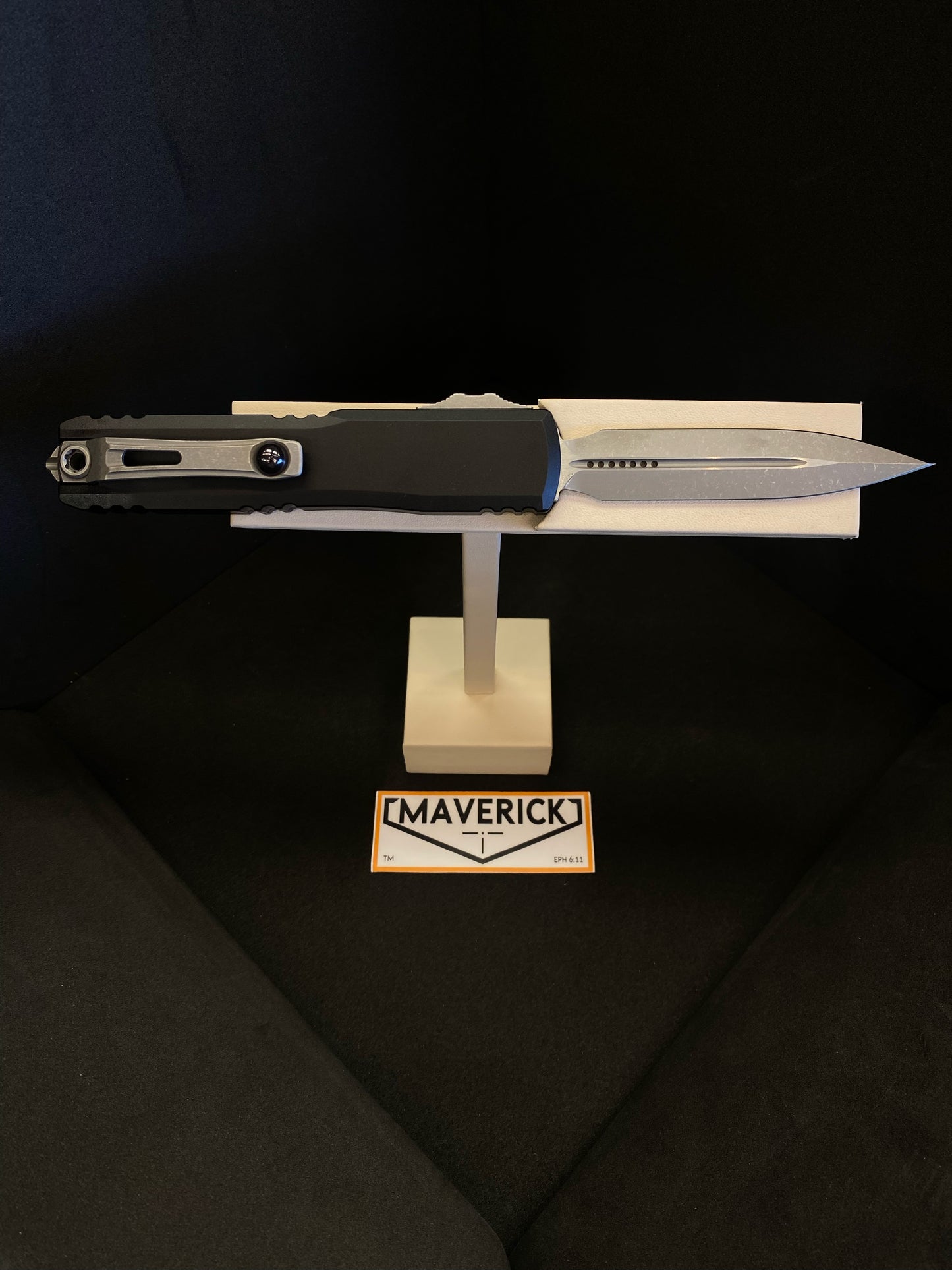 Microtech Ultratech ZBP - D/E Apocalyptic Standard Zero Blade Play Blade Black Handle