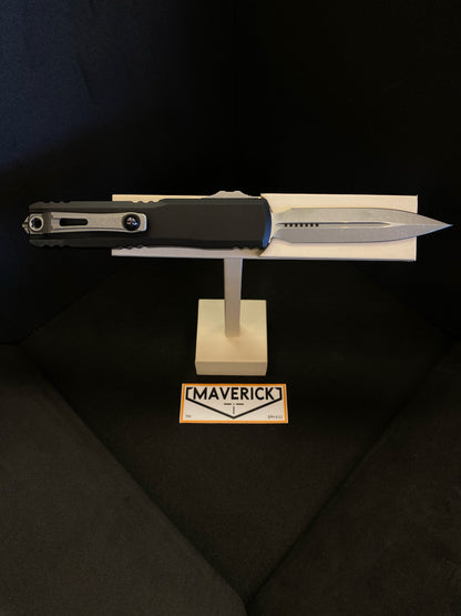 Microtech Ultratech ZBP - D/E Apocalyptic Standard Zero Blade Play Blade Black Handle